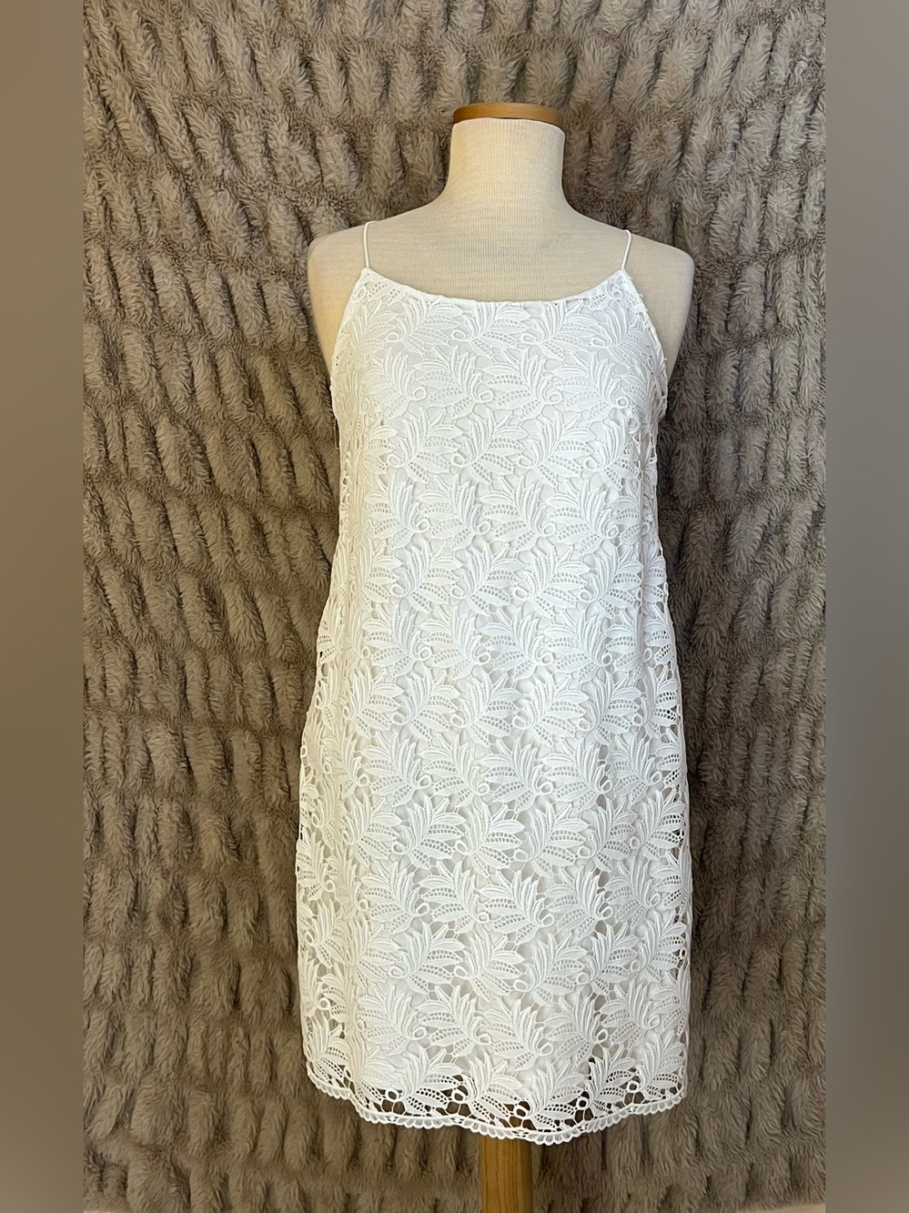 Calvin Klein White Lace Strapless Slip Dress